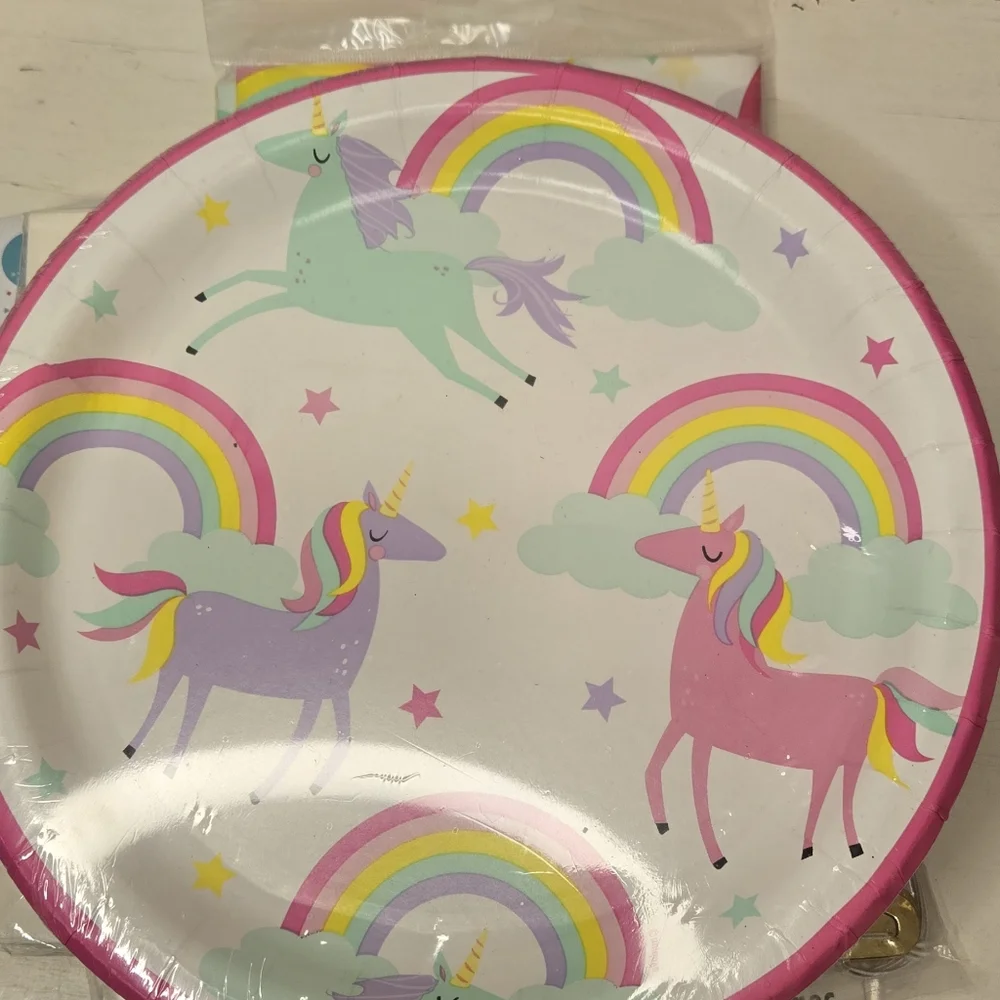 Pastel Unicorn Rainbow Party Supplies Set Birthday Party! 
